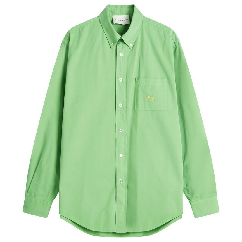 Skjorta Drôle de Monsieur Oxford Cotton Long Sleeve Shirt, Size Large Grön | G-SH195-CO178-AV
