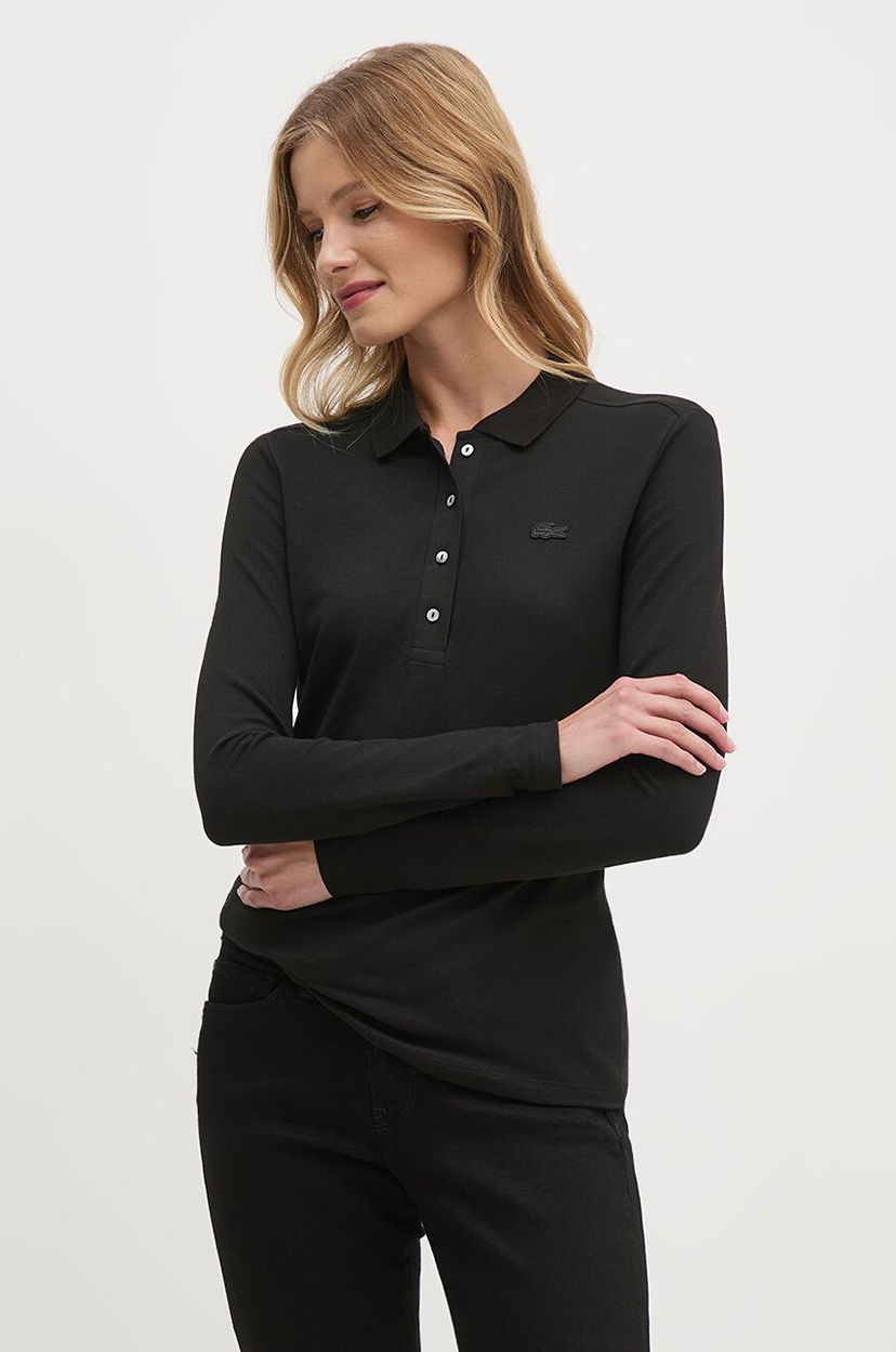Polotröja Lacoste Women's Black Polo Shirt Svart | PF5464