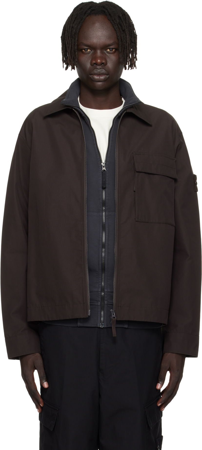 Jacka Stone Island Stone Island Weatherproof Canvas Overshirt Brun | K2S15 1200018 S00F1