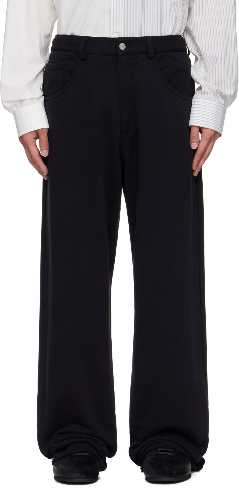Byxor Maison Margiela MM6 Maison Margiela Cotton Sweatpant Trousers Svart | SH0KA0056 M25014