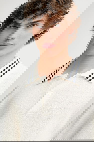 Polotröja Samsoe Samsoe Short-sleeved Knit Polo shirt SAPEDRO Vit | M25200017, 3