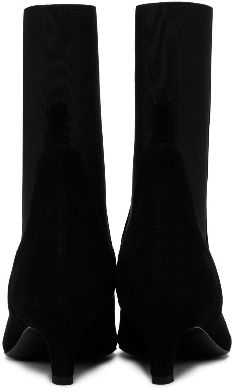 Sneakers och skor TOTEME The Mid Heel Suede Boots Svart | 221-907-836, 1