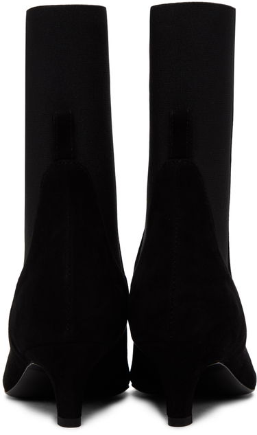 Sneakers och skor TOTEME The Mid Heel Suede Boots Svart | 221-907-836, 1