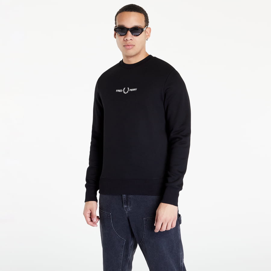 Sweatshirt Fred Perry Embroidered Sweatshirt Svart | M4727 102, 0