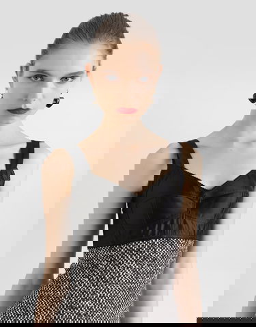 Klä Dolce & Gabbana Dolce & Gabbana Heavy Crepe and Damier Print Dress Svart | F6TVSTFSA73HH5QU, 3