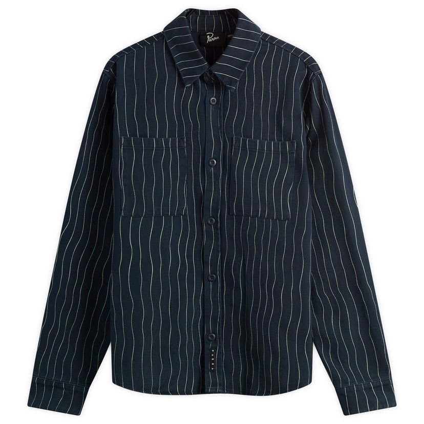 Skjorta By Parra Parra Meandering Lines Shirt, Size Large Mörkblå | 54236-NBL