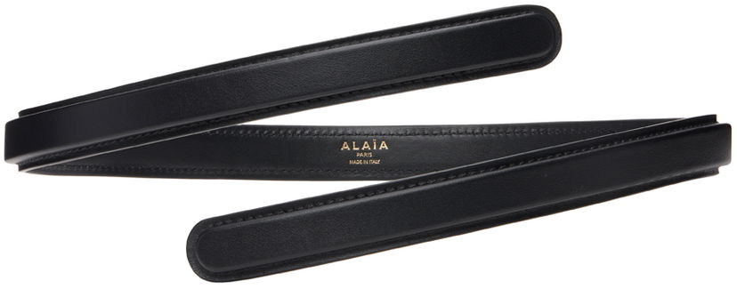 Bälten Alaïa ALAÏA Flex Thin Twist Belt Svart | AA1C113FCA314