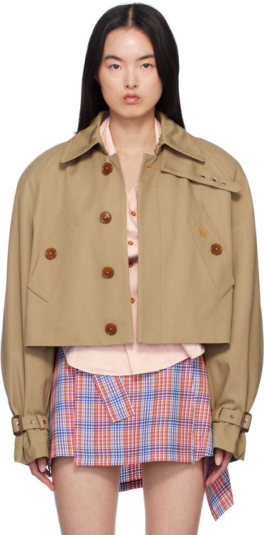 Jacka Vivienne Westwood Vivienne Westwood Graziano Cropped Trench Coat Beige | 3301001L-W011Y-, 0