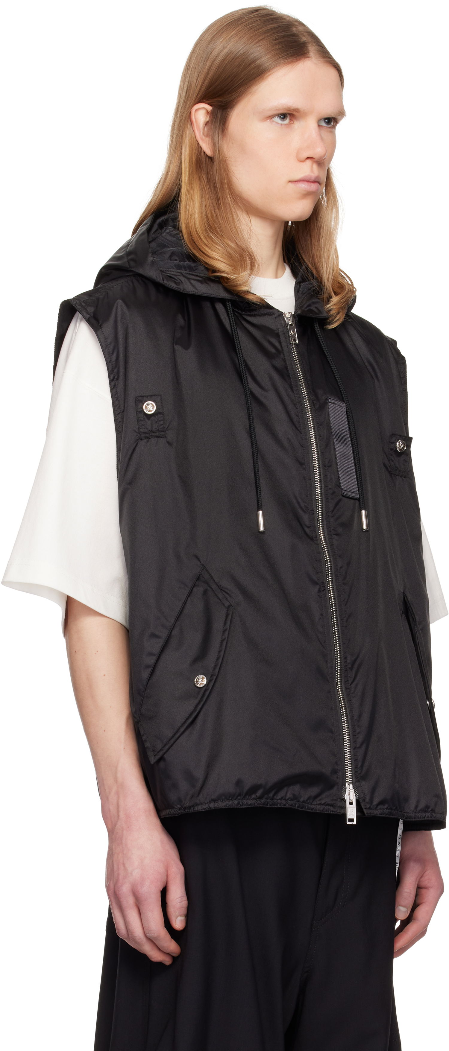 Väst Mastermind WORLD Mastermind World Hooded Nylon Vest Svart | MW25S14-VE002-501, 1