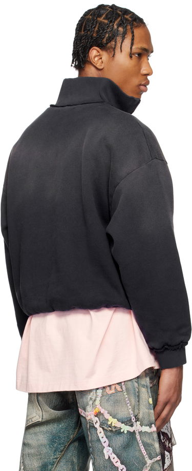 Sweatshirt Acne Studios Acne Studios Cropped Half-Zip Sweatshirt Svart | AI0161-, 2