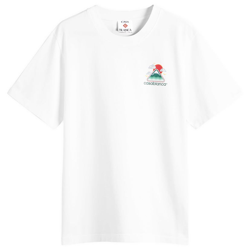 T-shirt Casablanca Montagne Ondulée Screen Printed T-Shirt, Size Large Vit | MPF25-JTS-001-04