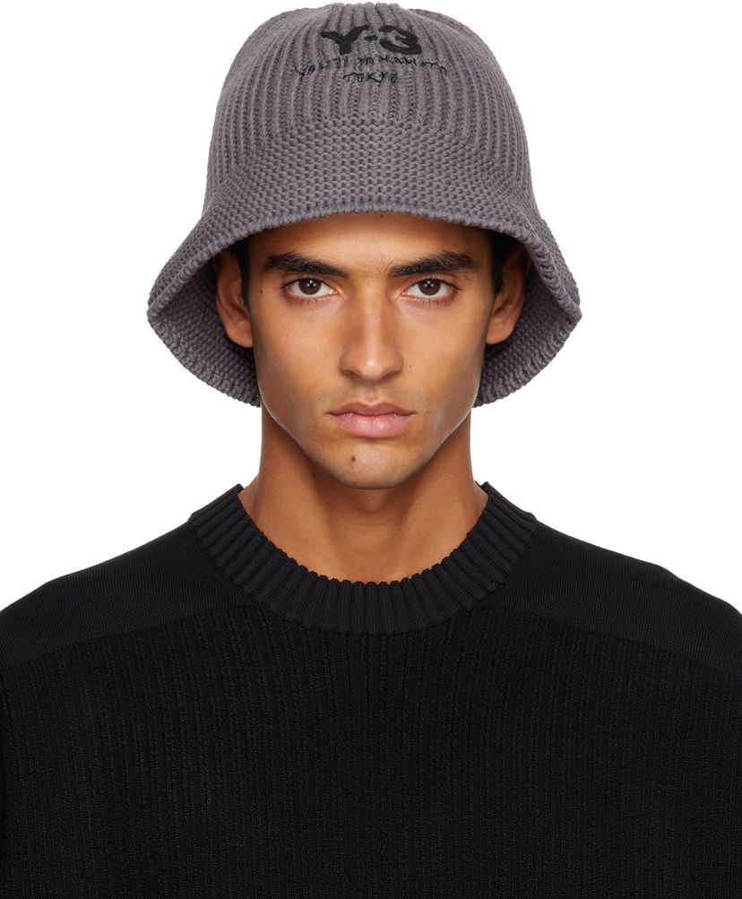 Hatt Y-3 Y-3 Heritage Knit Bucket Hat Grå | KC0436