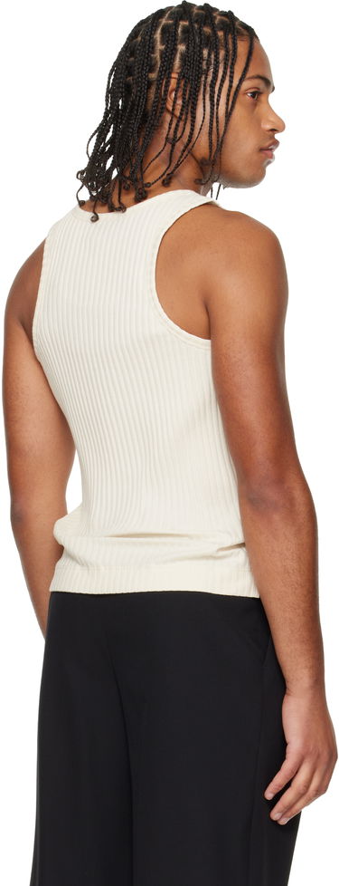 Linne Simone Rocha Ribbed Ribbon Daisy Tank Top Vit | 5377 1230, 2
