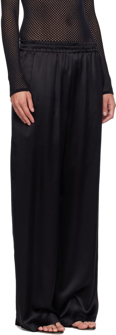 Byxor WARDROBE.NYC WARDROBE.NYC Satin Pajama Trousers Svart | W2242F25SE, 1