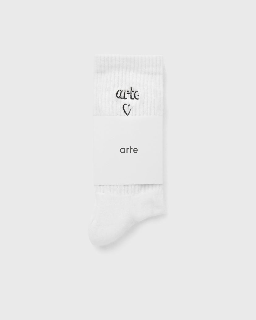 Strumpor Arte Antwerp Arte Heart Logo Socks Vit | AW25-241M-100