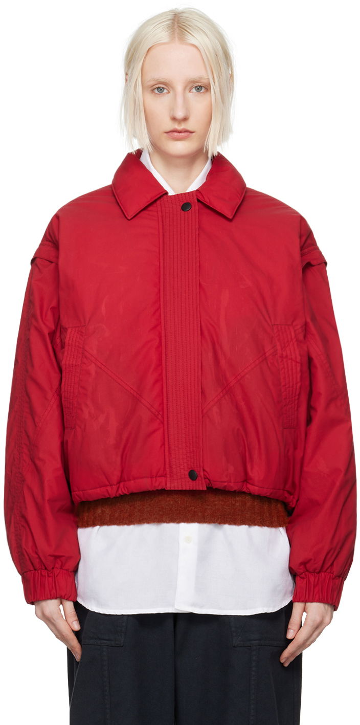 Bomberjacka YMC YMC Heath Cropped Bomber Jacket Röd | Q5XAA