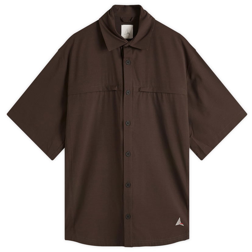 Skjorta ROA Dot Air Short Sleeve Shirt, Size Large Brun | RBMW0371FA263-BRW0003
