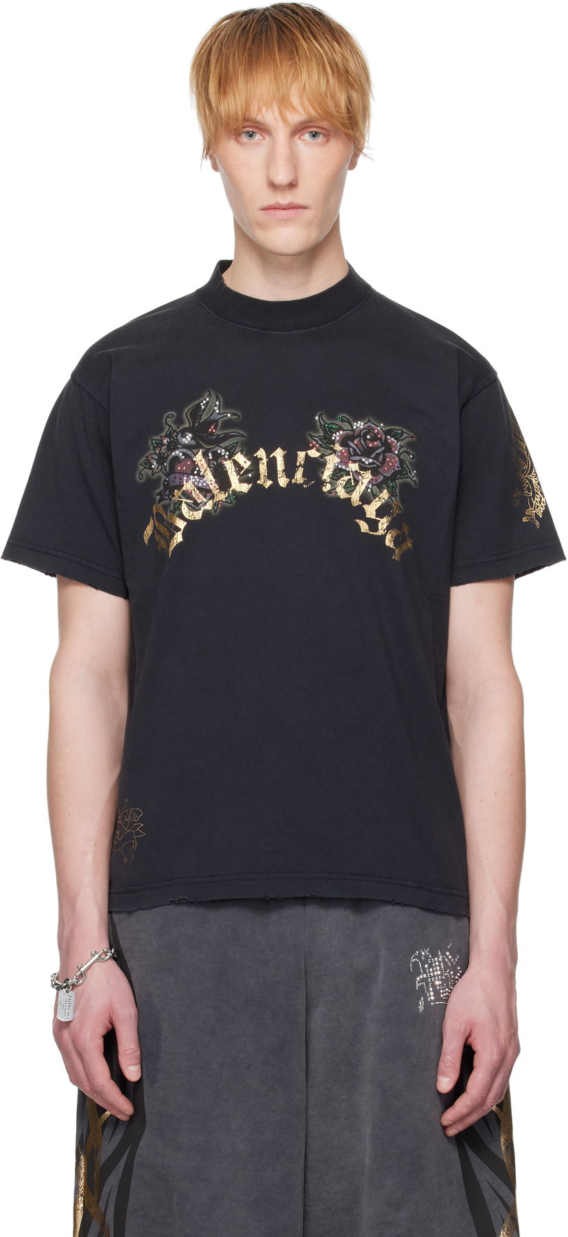 T-shirt Balenciaga Balenciaga Tacky Tattoo T-Shirt Svart | 809122TRVZ2
