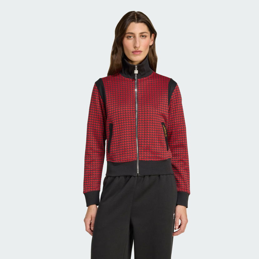 Jacka adidas Performance Houndstooth Print Track Top Röd | JY3461