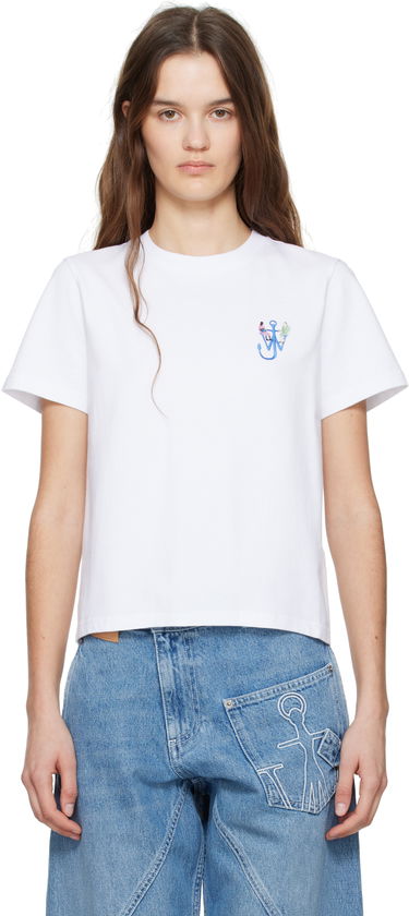 T-shirt JW Anderson JW Anderson Anchor Embroidery T-Shirt Vit | JT0269-PG1510, 0