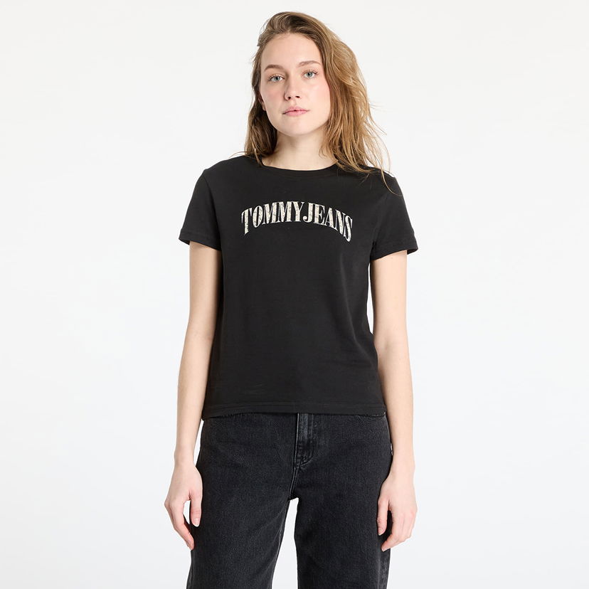 T-shirt Tommy Hilfiger Tommy Jeans Regular Floral Varsity T-Shirt Svart | DW0DW20161 BDS