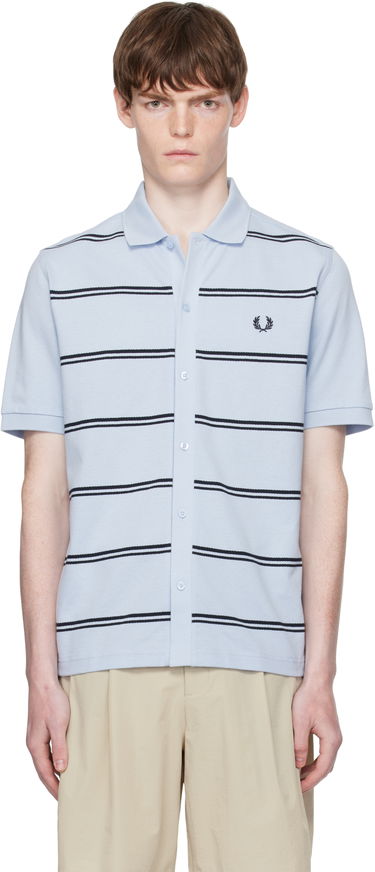 Polotröja Fred Perry Fred Perry Striped Button-Through Polo Blå | M9906, 0