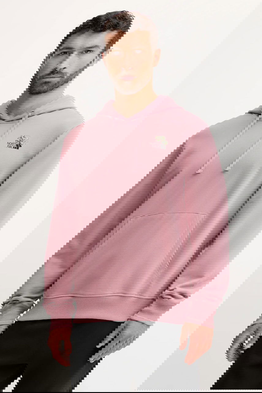 Sweatshirt The North Face Cotton Flowe Dome Hoodie with print Rosa | NF0A8EGZHCS1, 0