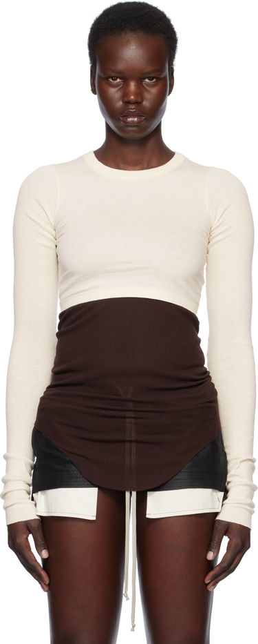 Crop top Rick Owens Rick Owens Hollywood Classic Crop T-Shirt Beige | RP01E7220 JNC, 0