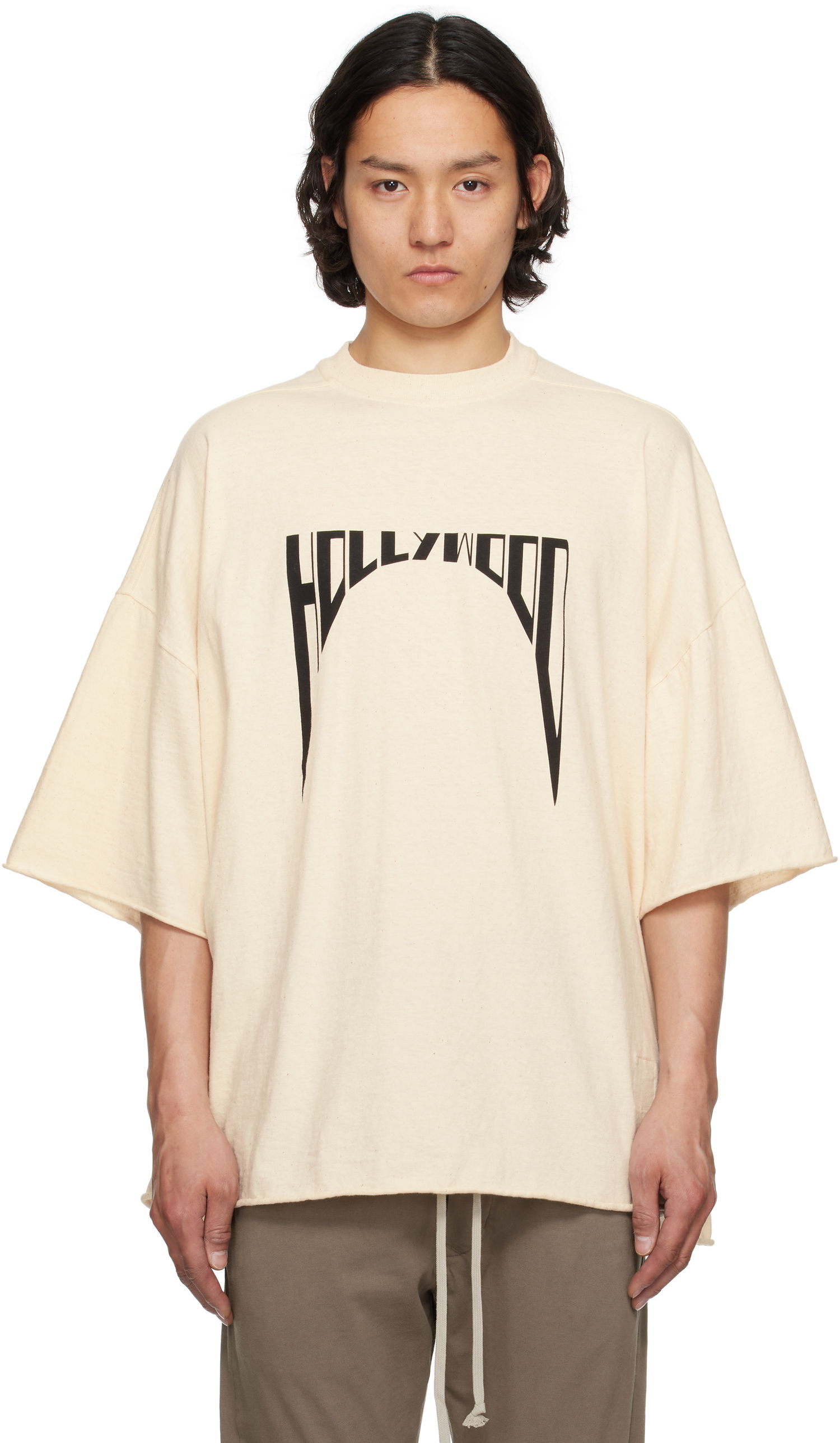 T-shirt Rick Owens Rick Owens DRKSHDW Hollywood Tommy T-Shirt Beige | DU01E3259 RNNEP2, 0