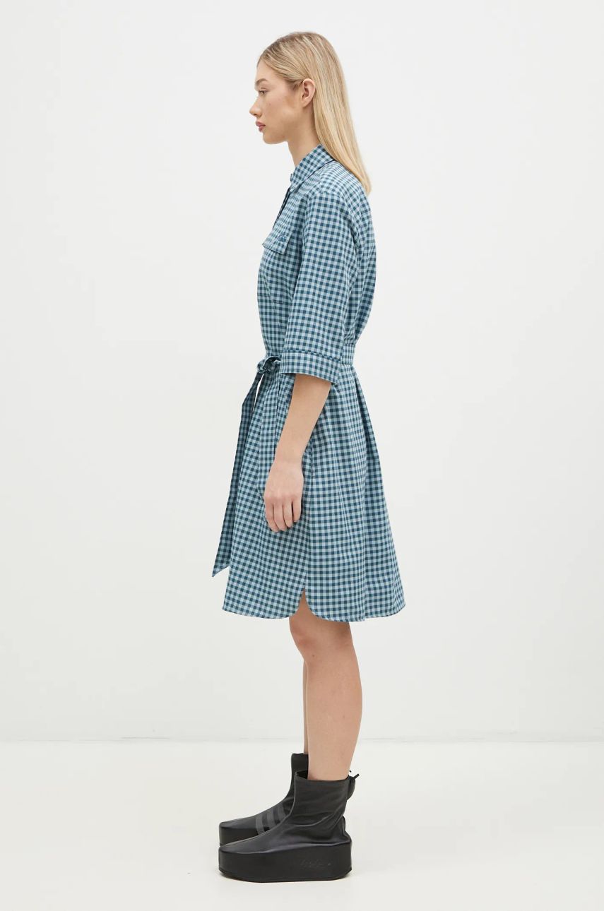Klä MAISON KITSUNÉ Maison Kitsuné Double Pocket Mini Oversize Dress Blå | NW01620WC5015, 1