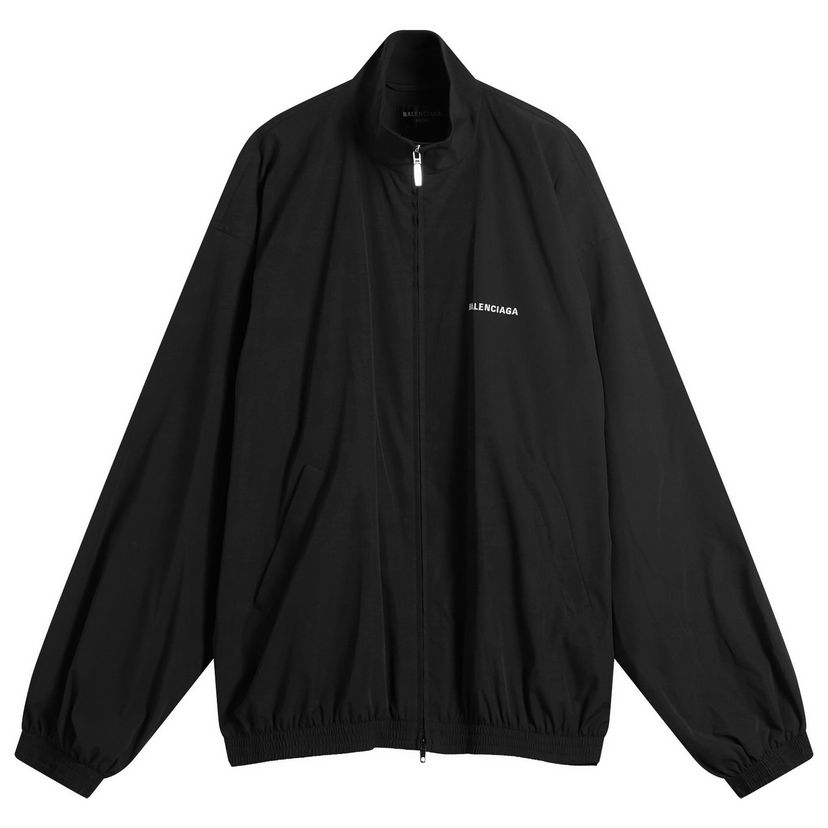 Träningsoverall Balenciaga Men's Stretch Poly Tracksuit Jacket, Size Large, Balenciaga Svart | 839090-TRO31-1000