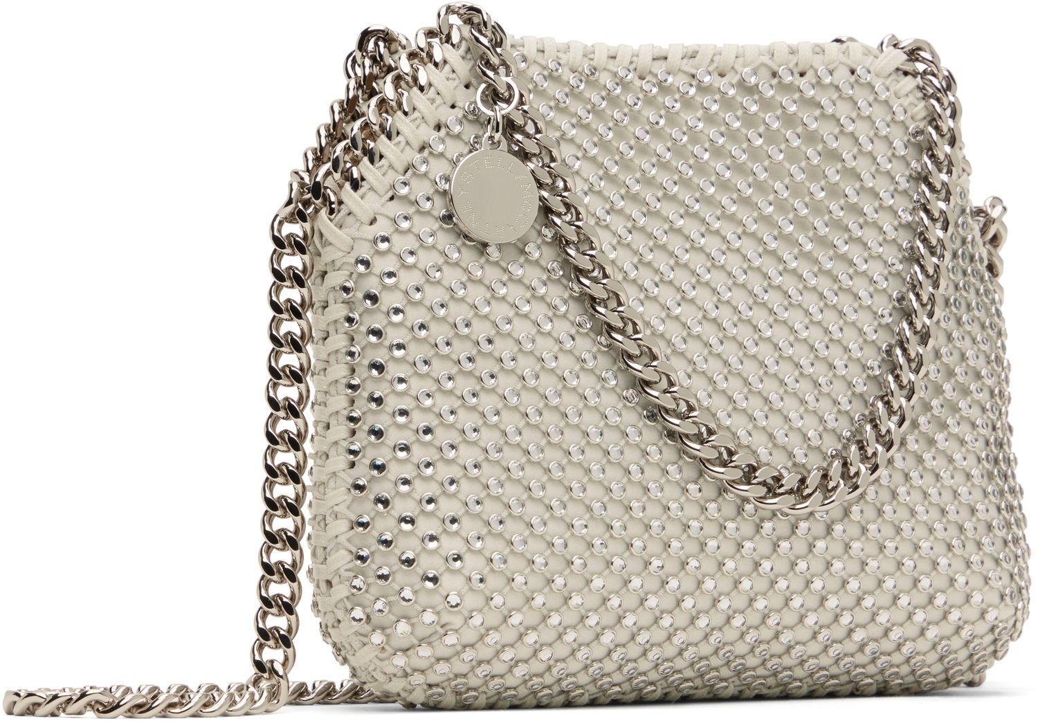 Axelväska Stella McCartney Mini Falabella Crystal Mesh Bag Grå | 700109WP0499, 1