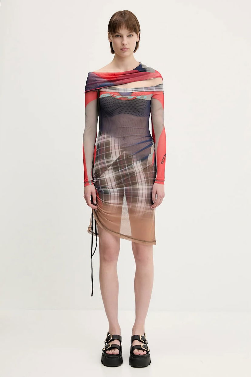 Klä Ottolinger Ottolinger Mesh Off-Shoulder Mini Dress Flerfärgad | 101.501501.01