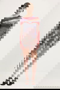 Ottolinger Mesh Off-Shoulder Mini Dress