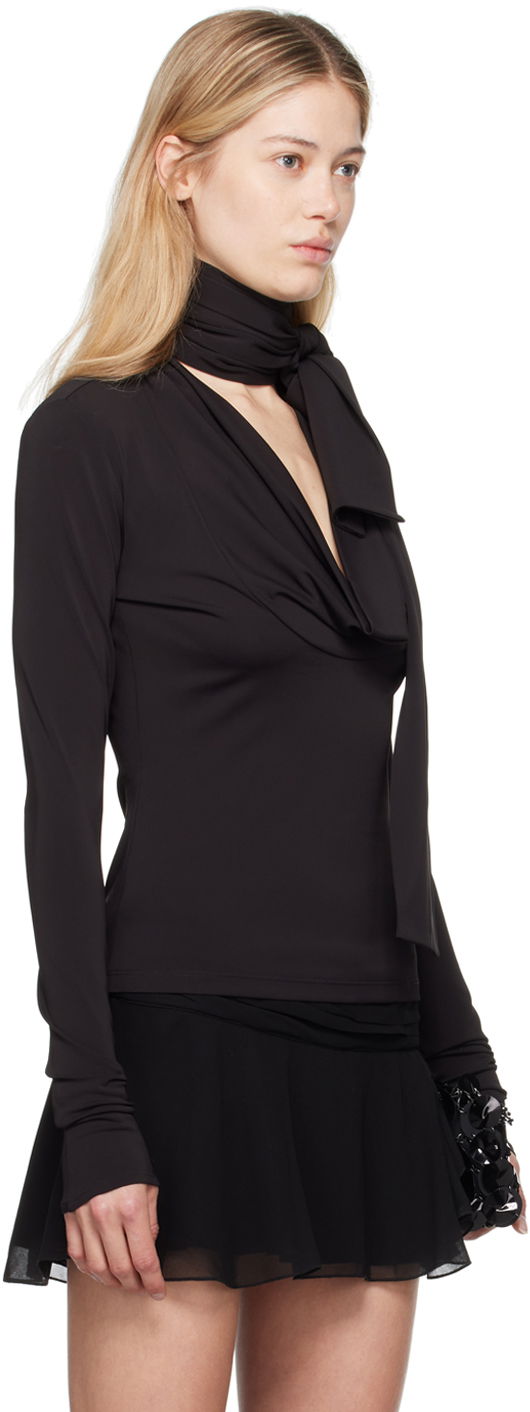 Kjol Blumarine Blumarine Cowl Neck Long Sleeve Top Svart | A422C286A, 1