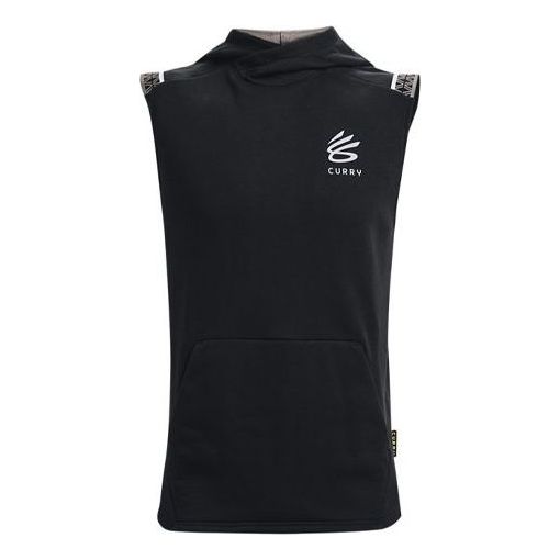 Sweatshirt Under Armour Curry Fleece Sleeveless Hoodie Svart | 1366637-001
