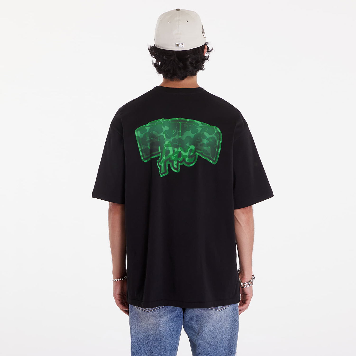 T-shirt BAPE A BATHING APE Spray Frankenstein Relaxed Fit Tee Svart | 001TEK301351MBLK, 1