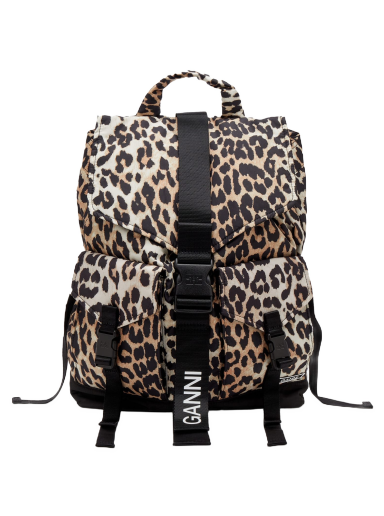 Ryggsäck GANNI Recycled Tech Backpack Brun | A4757-943
