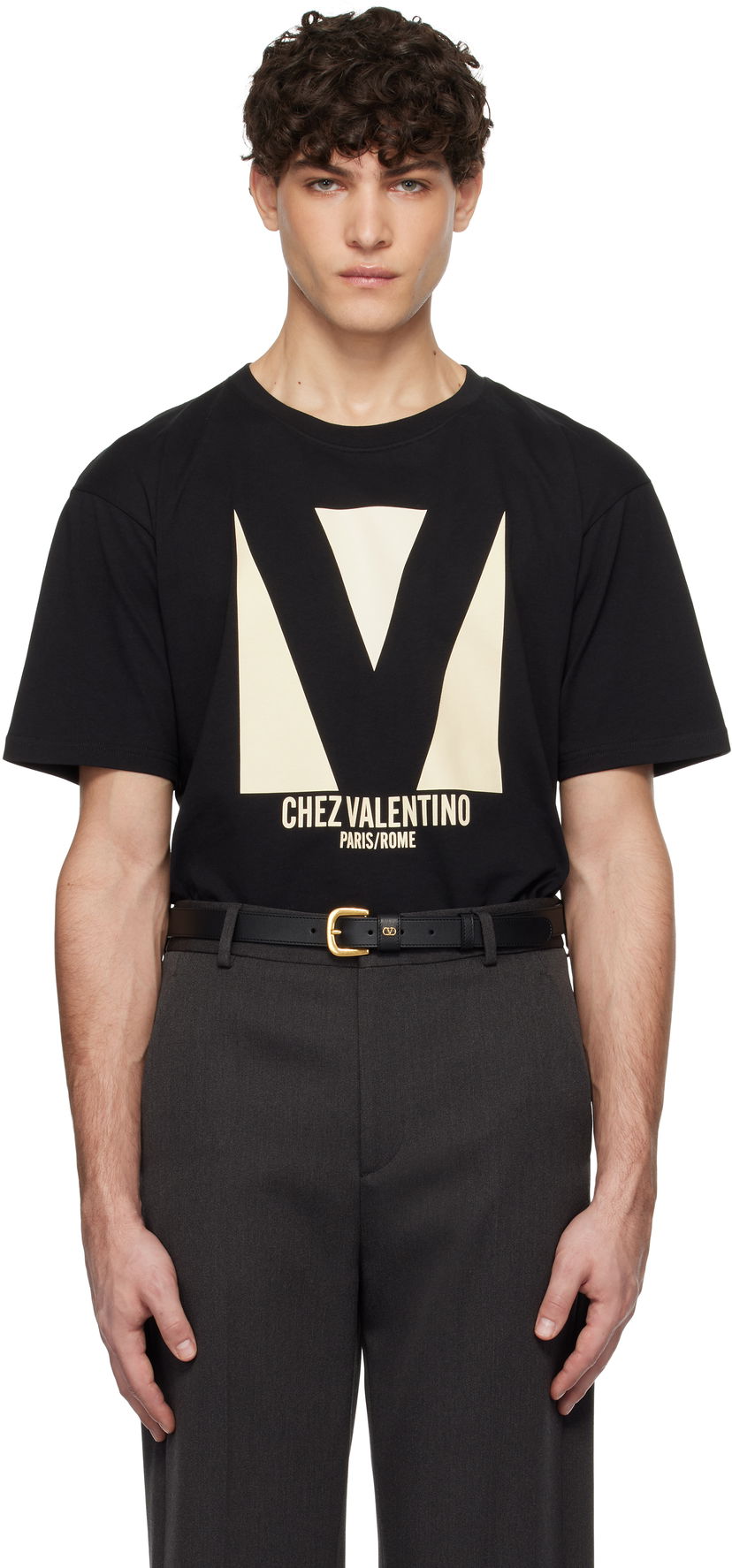 T-shirt Valentino Jersey Cotton Print T-Shirt Svart | 6V3MG16PAQ9