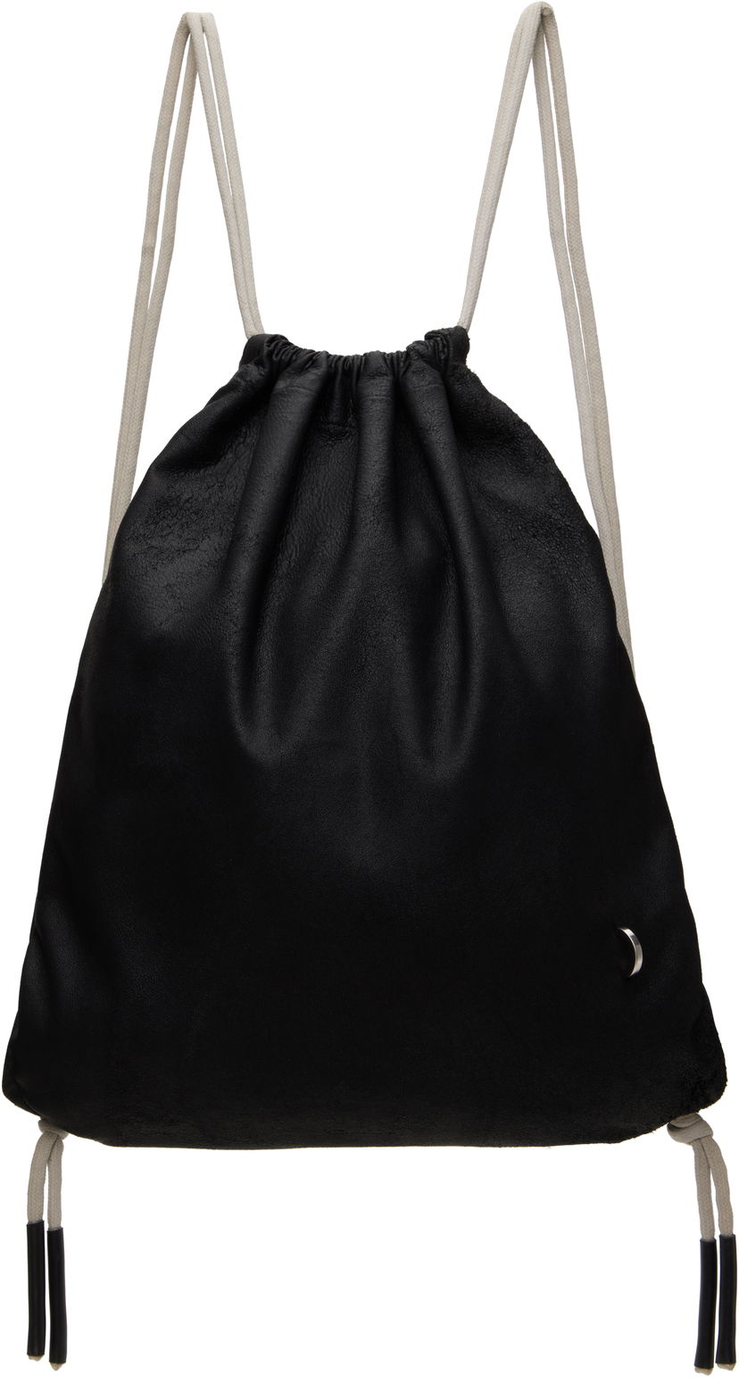 Gymsäck Rick Owens Rick Owens Hollywood Drawstring Backpack Svart | RA01E0675 LCN