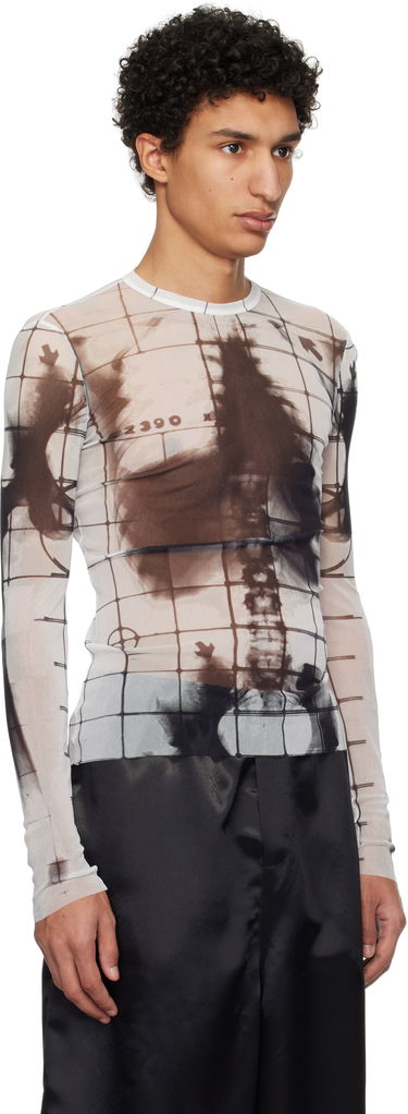 T-shirt Jean Paul Gaultier Jean Paul Gaultier 'The Squeletor' Mesh Long Sleeve Top Vit | 25/33-F-TO241-T580-0100, 1