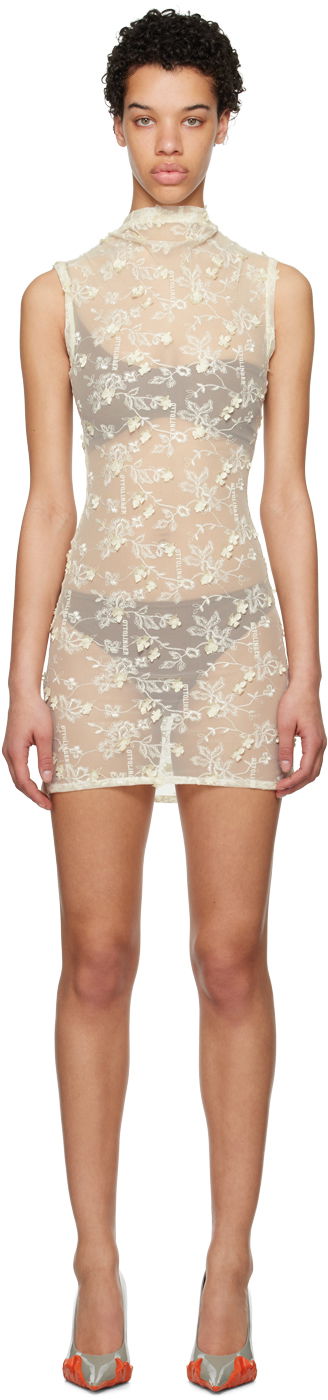 Klä Ottolinger Ottolinger Floral Tulle Mini Dress Beige | 1901301