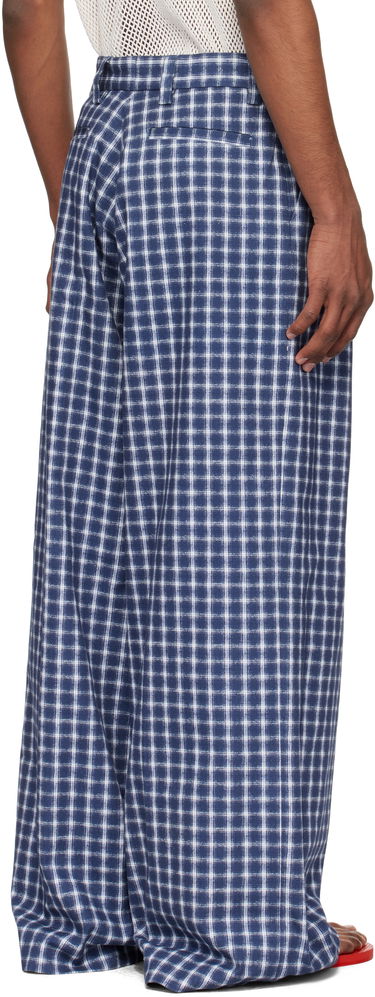 Byxor ERL ERL Check Pleated Tailored Trousers Blå | ERL10P038, 2