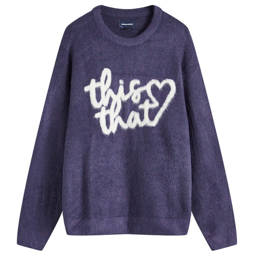 Sweater thisisneverthat Logo Knit Sweat, Size Large Purpur | TN243KKNPK11-PUR