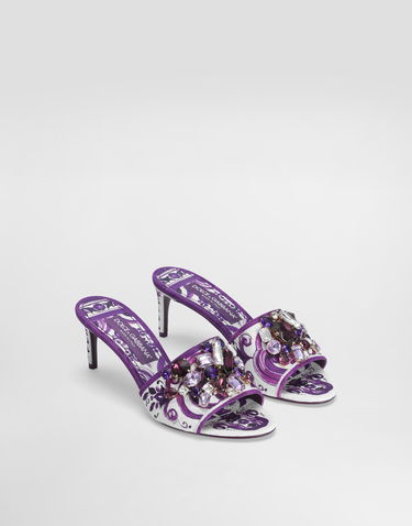 Tillbehör Dolce & Gabbana Dolce & Gabbana Brocade Jewel Embroidered Mules Purpur | CR1744AE123I03TN, 1