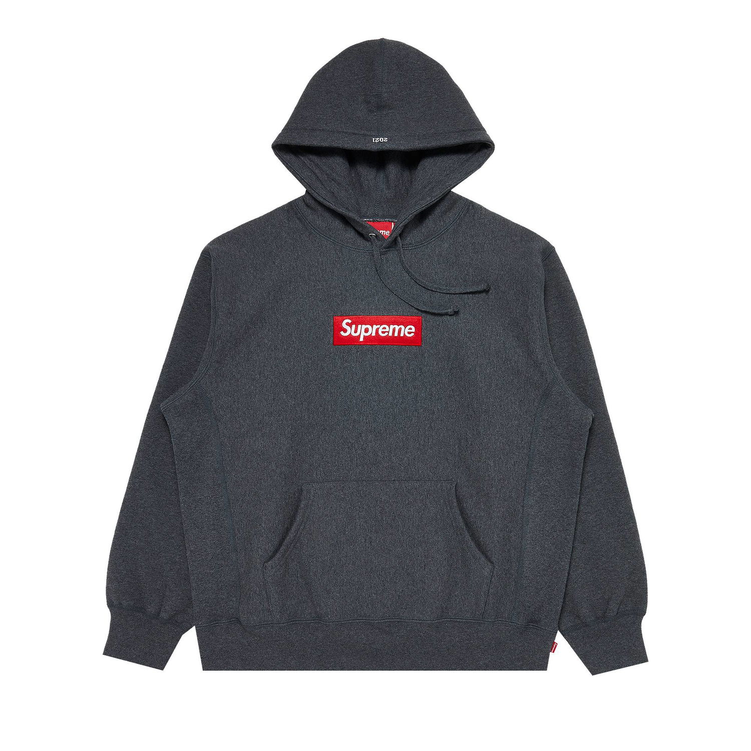 Sweatshirt Supreme Box Logo Hooded Sweatshirt "Charcoal" Svart | FW21SW35 CHARCOAL, 1
