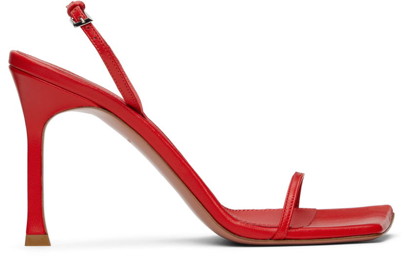 Tillbehör Amina Muaddi Amina Muaddi Maya Slingback Heeled Sandals Röd | MAYA SLINGBACK NAPPA