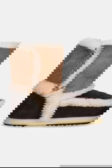 Sneakers och skor Moon Boot Two-Tone Suede Snow Boots with Shearling Trim EVX PATCH Brun | 80D1470060.MM05, 1