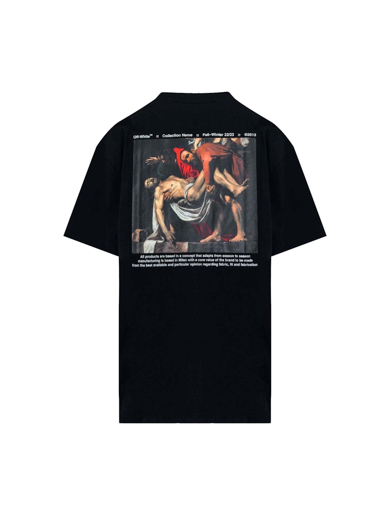 T-shirt Off-White Carav Deposition Over S/S Tee Black/White Svart | OMAA038C99JER0091001