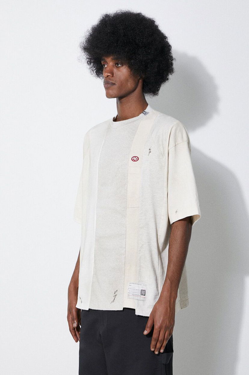 T-shirt Maison MIHARA YASUHIRO Maison MIHARA YASUHIRO Vertical Switching T-Shirt Vit | A12TS621